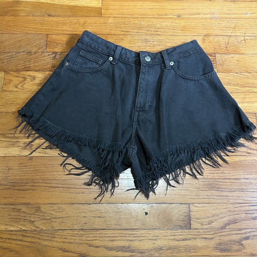 NWT H&M Brown Fringed Jean Shorts